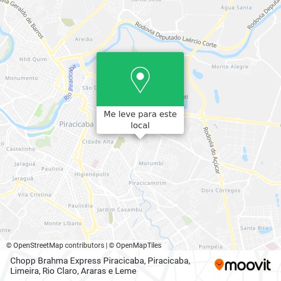 Chopp Brahma Express Piracicaba mapa