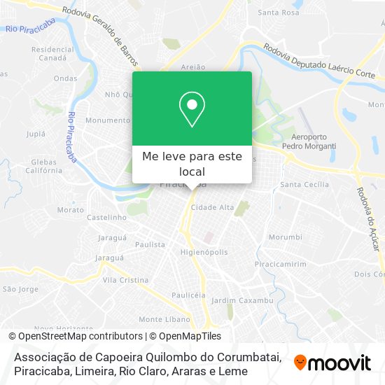 Associação de Capoeira Quilombo do Corumbatai mapa