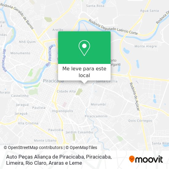 Auto Peças Aliança de Piracicaba mapa