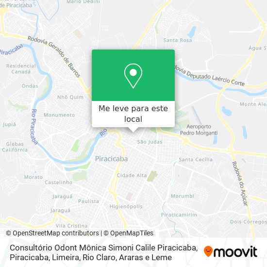 Consultório Odont Mônica Simoni Calile Piracicaba mapa