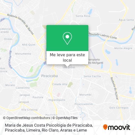 Maria de Jésus Costa Psicológia de Piracicaba mapa