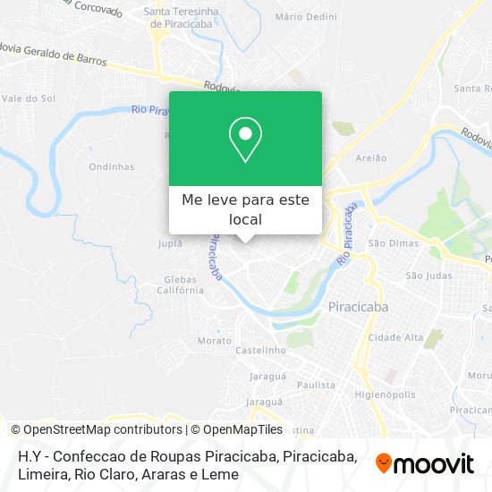 H.Y - Confeccao de Roupas Piracicaba mapa