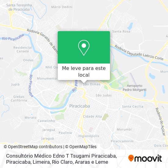 Consultório Médico Edno T Tsugami Piracicaba mapa