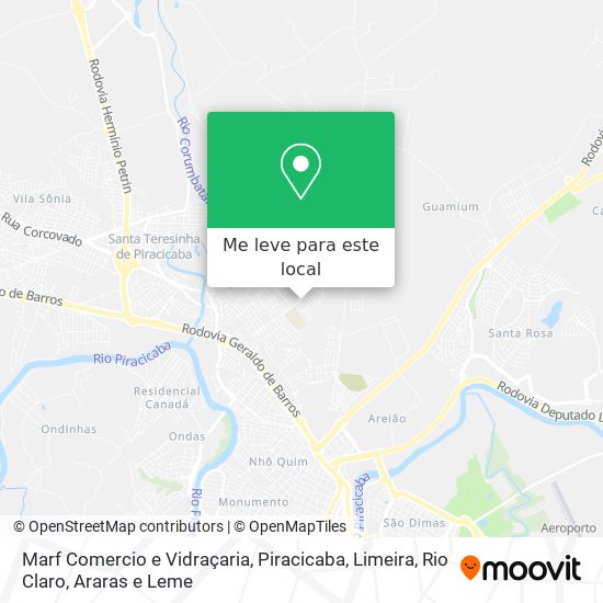 Marf Comercio e Vidraçaria mapa