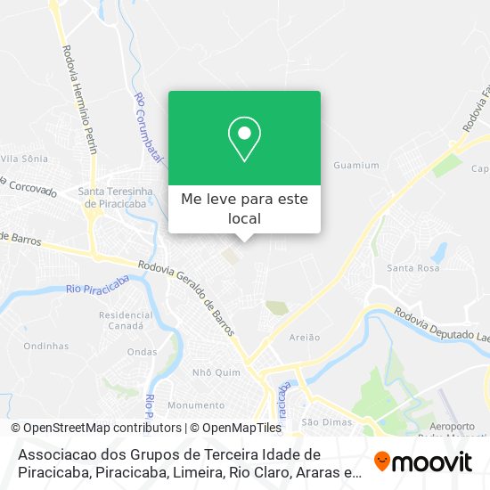 Associacao dos Grupos de Terceira Idade de Piracicaba mapa