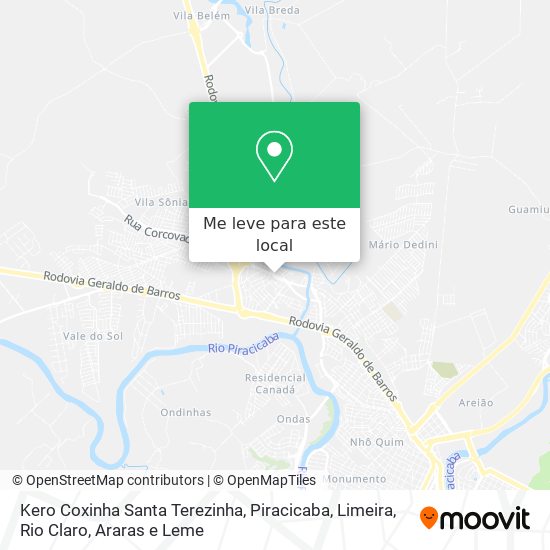 Kero Coxinha Santa Terezinha mapa