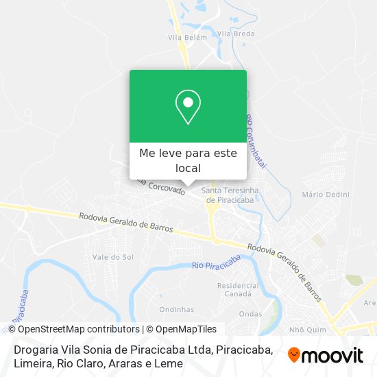 Drogaria Vila Sonia de Piracicaba Ltda mapa