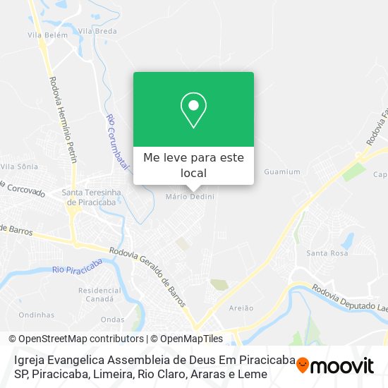 Igreja Evangelica Assembleia de Deus Em Piracicaba SP mapa