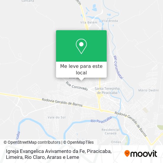 Igreja Evangelica Avivamento da Fe mapa