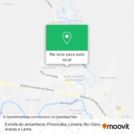 Estrela do Amanhecer mapa