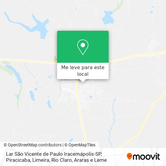 Lar São Vicente de Paulo Iracemápolis-SP mapa