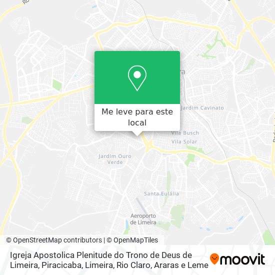 Igreja Apostolica Plenitude do Trono de Deus de Limeira mapa