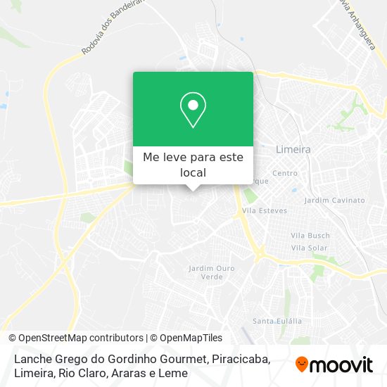 Lanche Grego do Gordinho Gourmet mapa
