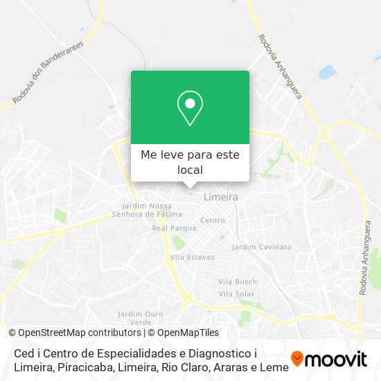Ced i Centro de Especialidades e Diagnostico i Limeira mapa