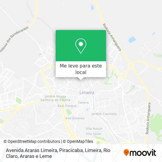 Avenida Araras Limeira mapa
