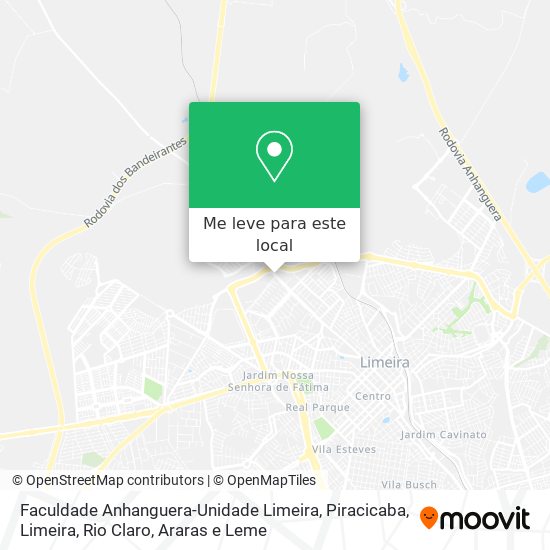 Faculdade Anhanguera-Unidade Limeira mapa