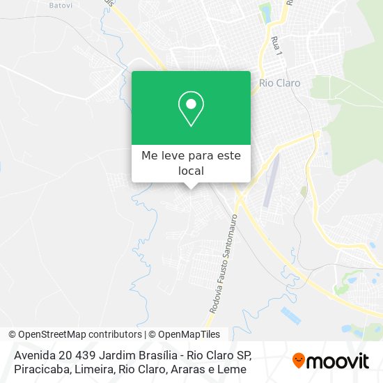 Avenida 20 439 Jardim Brasília - Rio Claro SP mapa