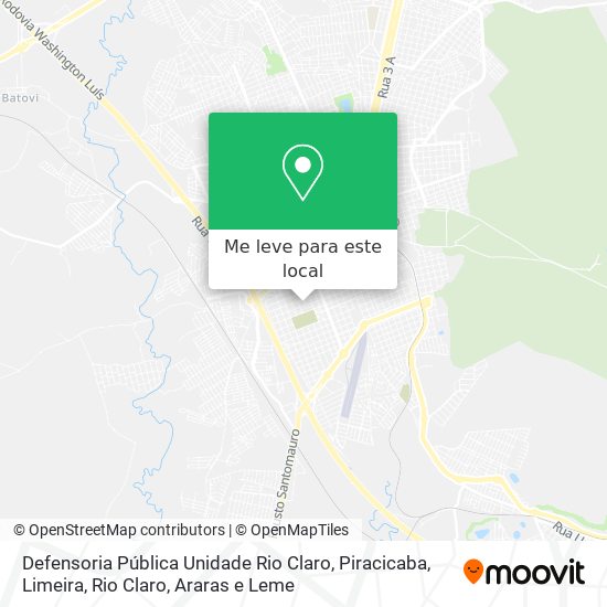 Defensoria Pública Unidade Rio Claro mapa
