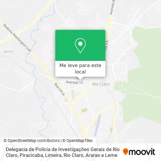 Delegacia de Polícia de Investigações Gerais de Rio Claro mapa