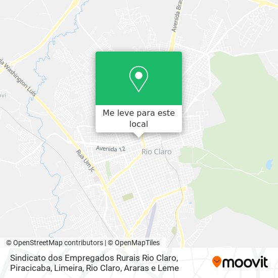 Sindicato dos Empregados Rurais Rio Claro mapa