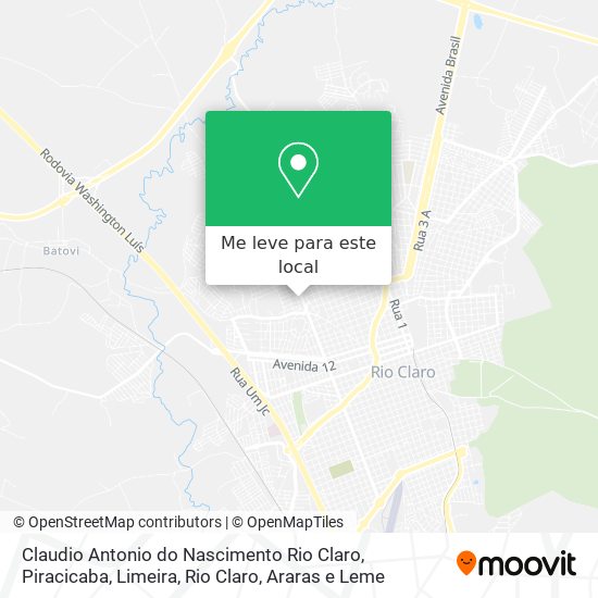 Claudio Antonio do Nascimento Rio Claro mapa