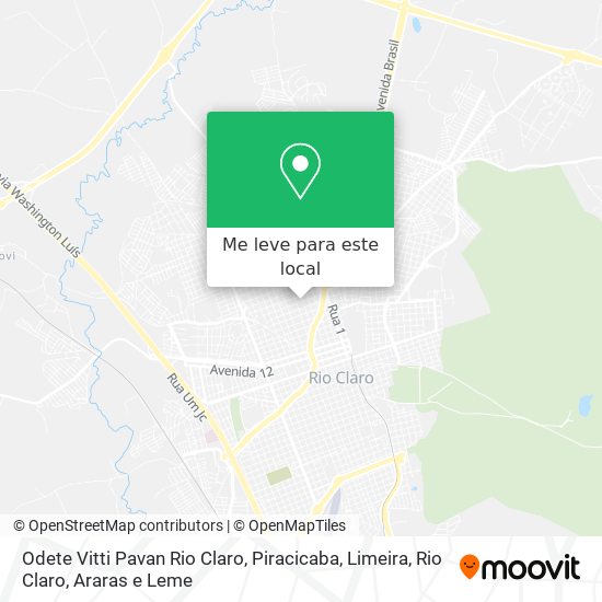 Odete Vitti Pavan Rio Claro mapa