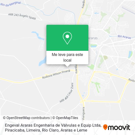 Engeval Araras Engenharia de Válvulas e Equip Ltda mapa