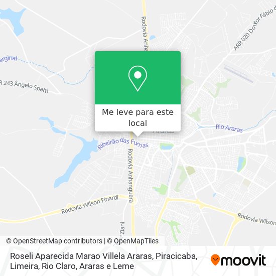 Roseli Aparecida Marao Villela Araras mapa