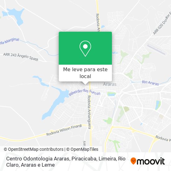 Centro Odontologia Araras mapa