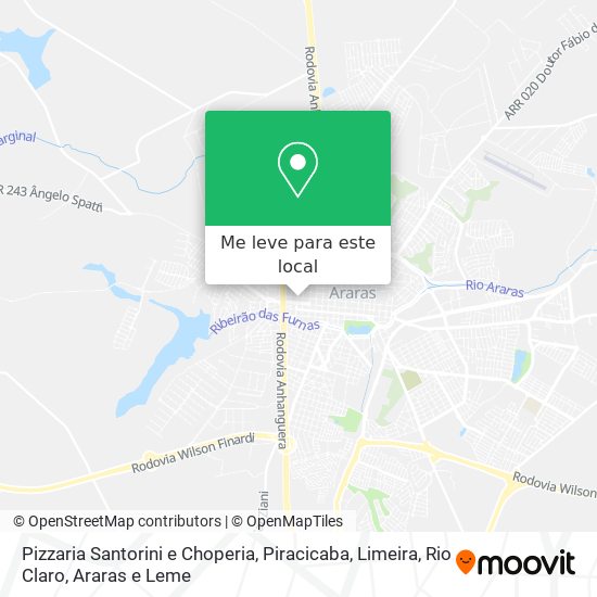Pizzaria Santorini e Choperia mapa