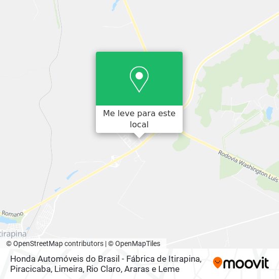 Honda Automóveis do Brasil - Fábrica de Itirapina mapa