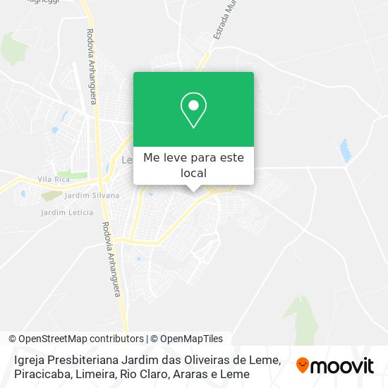 Igreja Presbiteriana Jardim das Oliveiras de Leme mapa