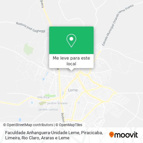 Faculdade Anhanguera-Unidade Leme mapa