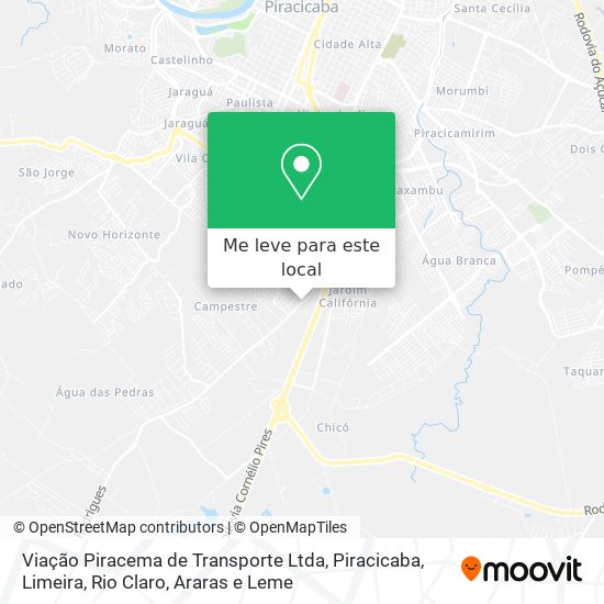 Viação Piracema de Transporte Ltda mapa