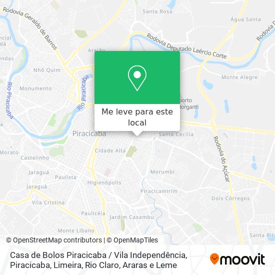 Casa de Bolos Piracicaba / Vila Independência mapa