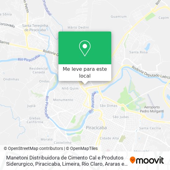 Manetoni Distribuidora de Cimento Cal e Produtos Siderurgico mapa