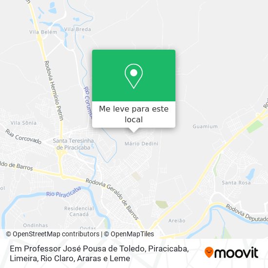 Em Professor José Pousa de Toledo mapa