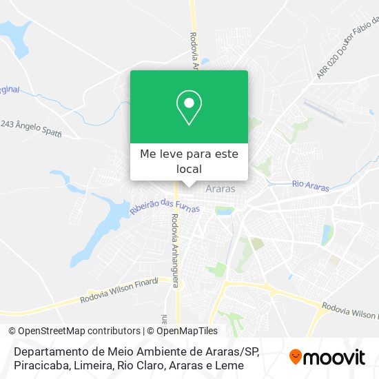 Departamento de Meio Ambiente de Araras / SP mapa