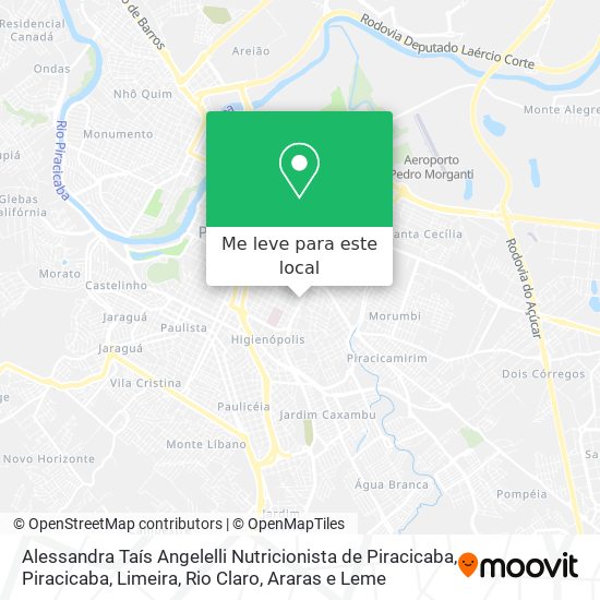 Alessandra Taís Angelelli Nutricionista de Piracicaba mapa