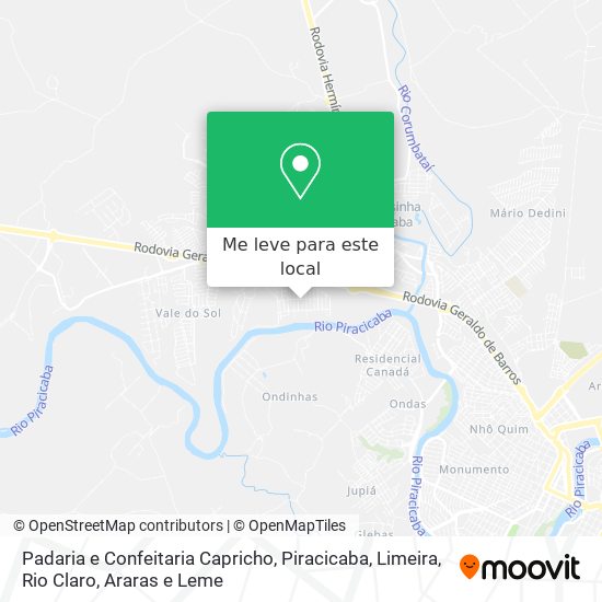 Padaria e Confeitaria Capricho mapa