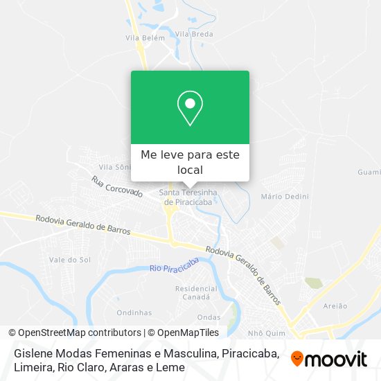 Gislene Modas Femeninas e Masculina mapa
