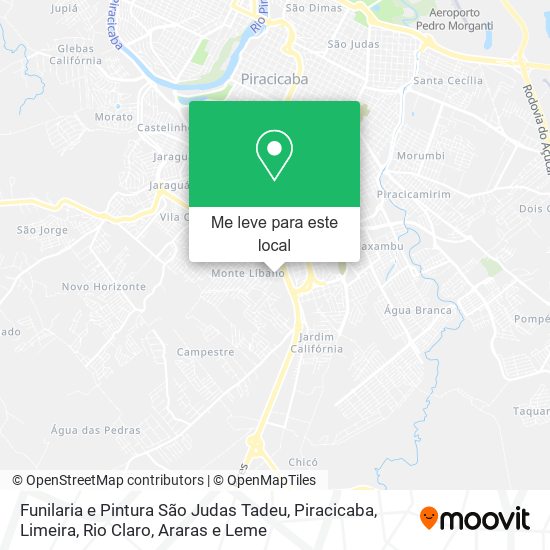 Funilaria e Pintura São Judas Tadeu mapa