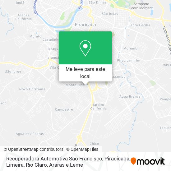 Recuperadora Automotiva Sao Francisco mapa