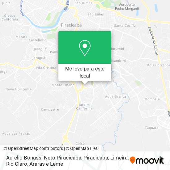 Aurelio Bonassi Neto Piracicaba mapa