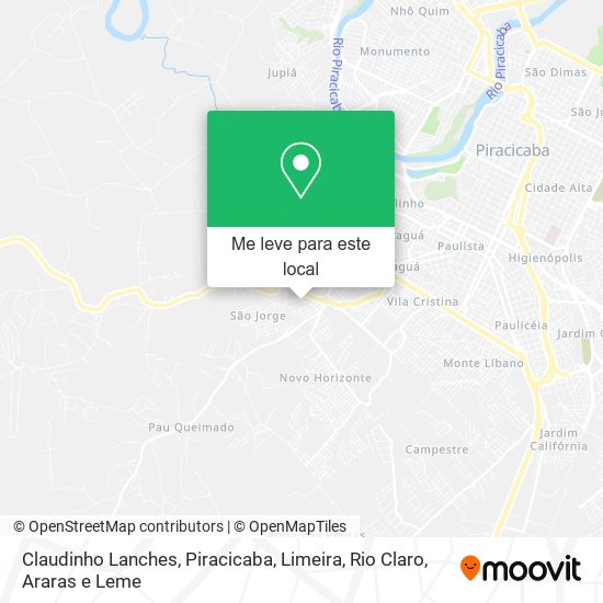 Claudinho Lanches mapa
