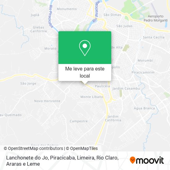 Lanchonete do Jo mapa