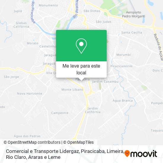 Comercial e Transporte Lidergaz mapa