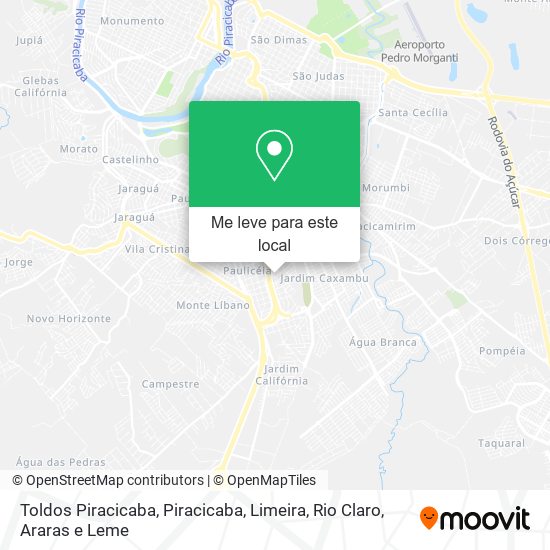 Toldos Piracicaba mapa