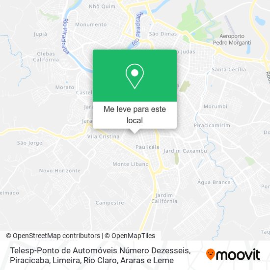 Telesp-Ponto de Automóveis Número Dezesseis mapa