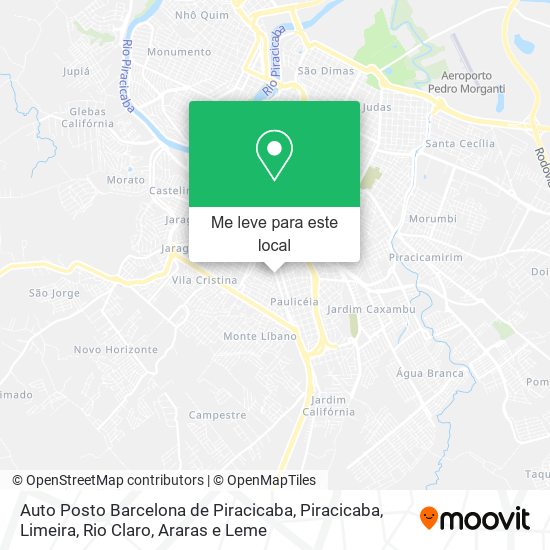 Auto Posto Barcelona de Piracicaba mapa